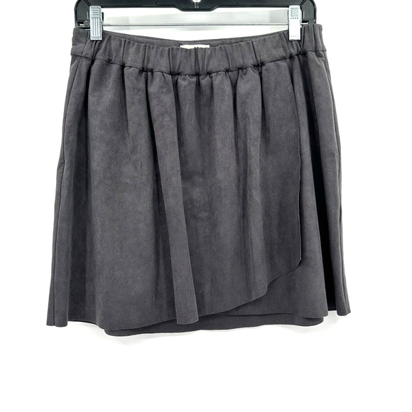 Wilfred Free‎ size Large gray faux suede wrap style mini skirt Aritzia brand - Picture 1 of 5
